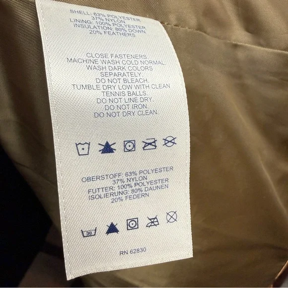 Lands’ End Women’s SZ M Gold Metallic Down Puffer Coat W/ Belt Preppy Office EUC - Picture 5 of 12